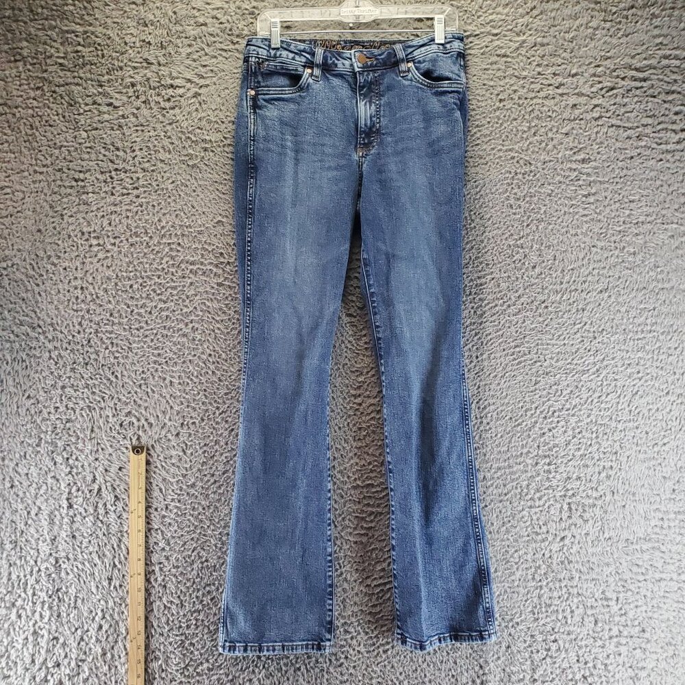 Wrangler Jeans Womens 28 Blue High Rise Slim Boot Denim Stretch